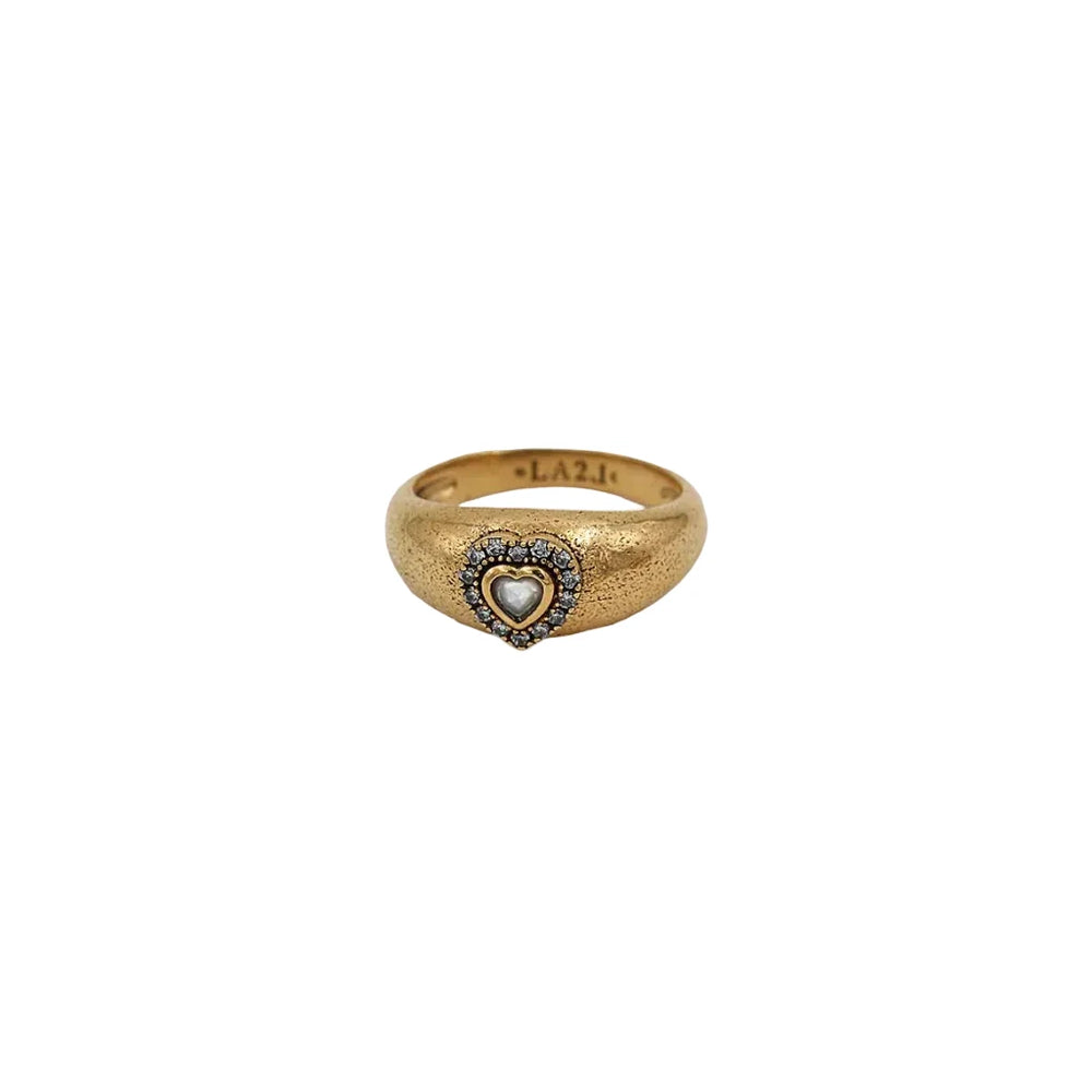 Bague Dolie Strass Coeur Nacre