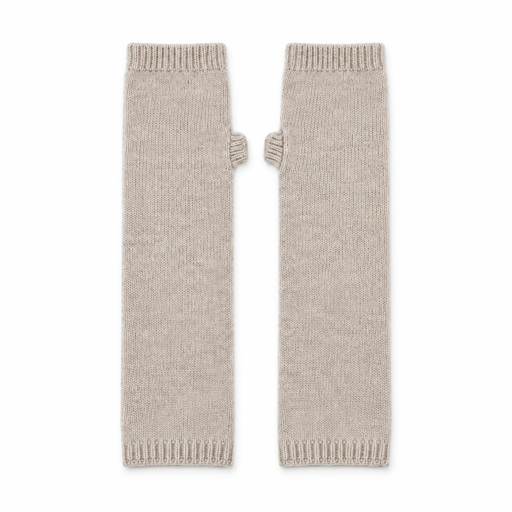 Mitaines Montantes en laine Cachemire Beiges