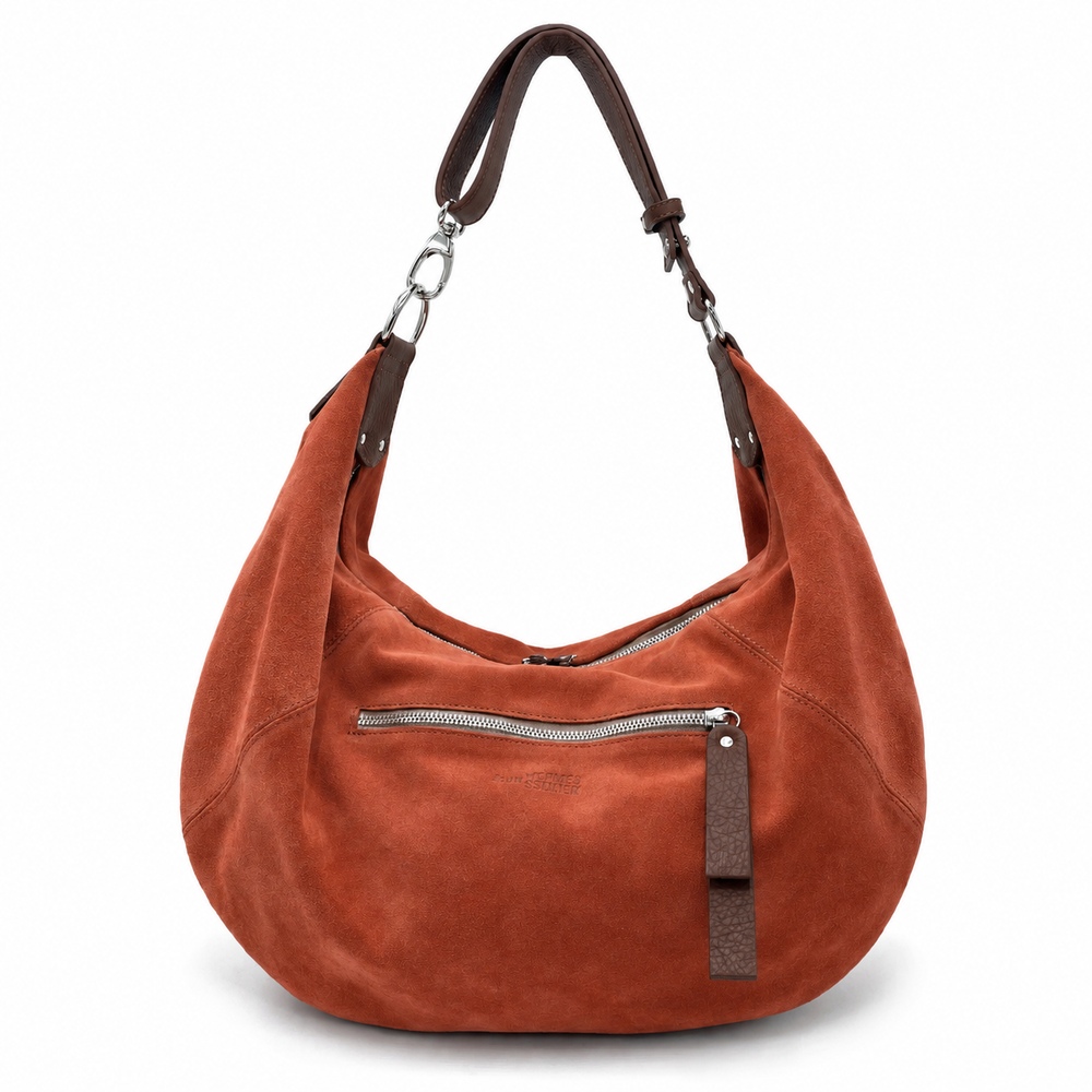 Sac Besace Maya Croûte velours Terracotta