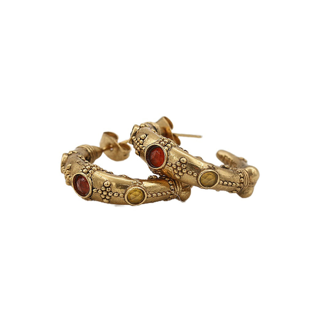 Créoles Jasmine Billes Hessonite / Citrine