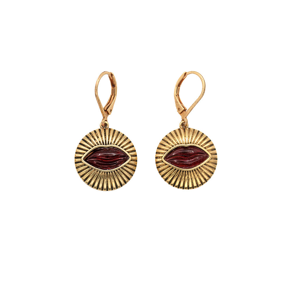 Boucles Bisous Grenat